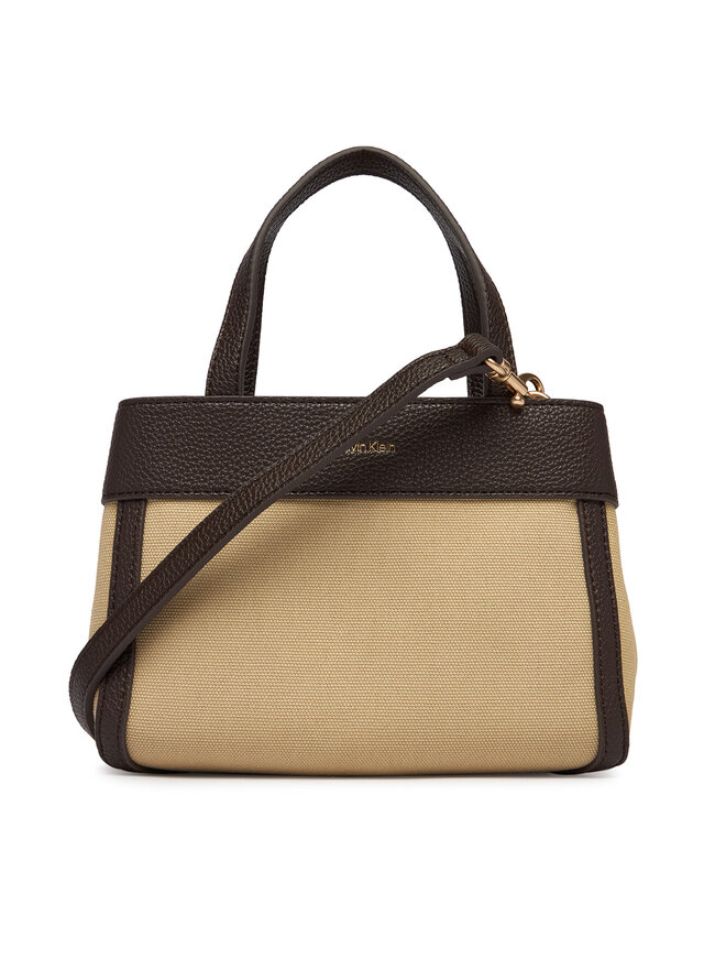 Calvin Klein Handtasche Calvin Klein Ck Canvas Mini Tote Crossbody LV04F3504G Braun
