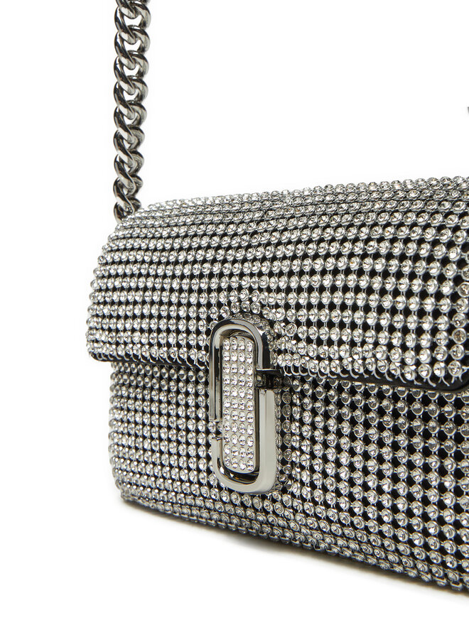 Marc Jacobs Handtasche Marc Jacobs The Rhinestone J Marc Mini Shoulder Bag H912M06RE22 Silberfarben