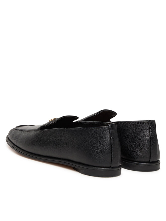 Tommy Hilfiger Slipper Tommy Hilfiger Th Leather Loafer FW0FW09319 Schwarz