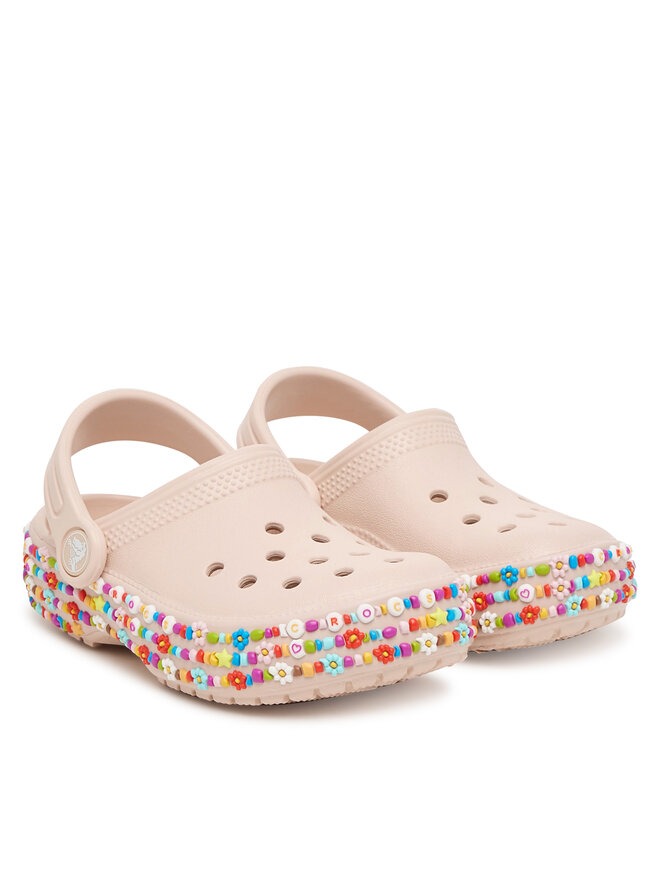 Crocs Natikače Crocs Classic Beaded Band Clog 211627 Bež