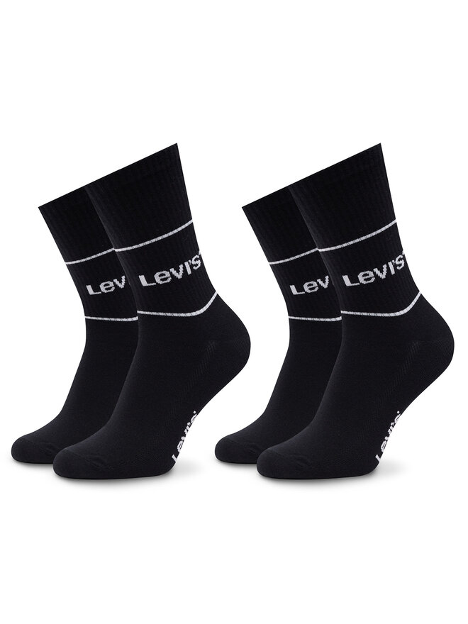 Levi's® Sada 2 párů vysokých ponožek unisex Levi's® 701210567 Černá