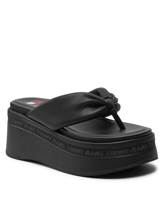 Tommy Jeans Zehentrenner Tommy Jeans Tjw Wedge Sandal EN0EN02457 Schwarz