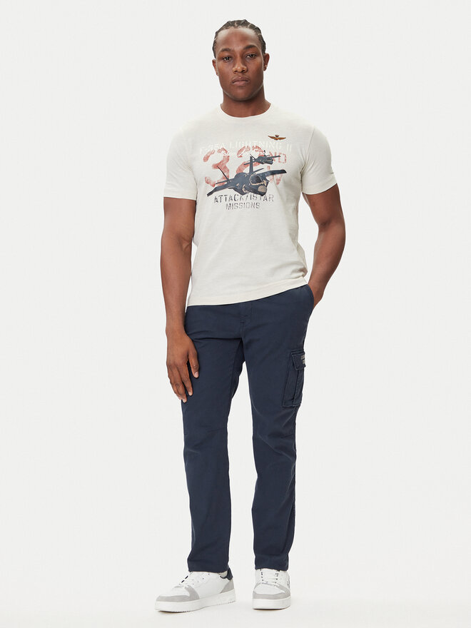 Aeronautica Militare Aeronautica Militare Camiseta 252TS2472UJ00708 Écru Regular Fit