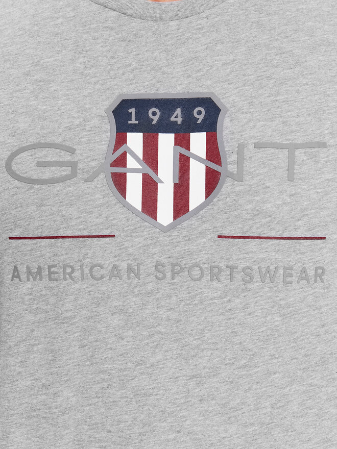Gant Gant Marškinėliai Reg Archive Shield Ss 2003199 Pilka Regular Fit