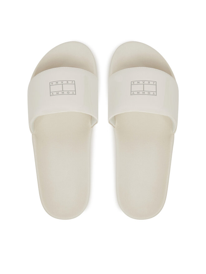 Tommy Jeans Natikači Tommy Jeans Flag Pool Slide Patent EN0EN02901 Bela