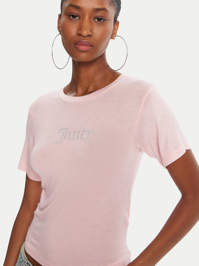 Juicy Couture Juicy Couture Camiseta Sheer JCWCT225301 Rosa Slim Fit