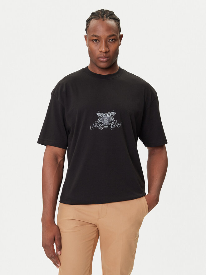HUGO HUGO Camiseta Duarms 50542817 Negro Oversize