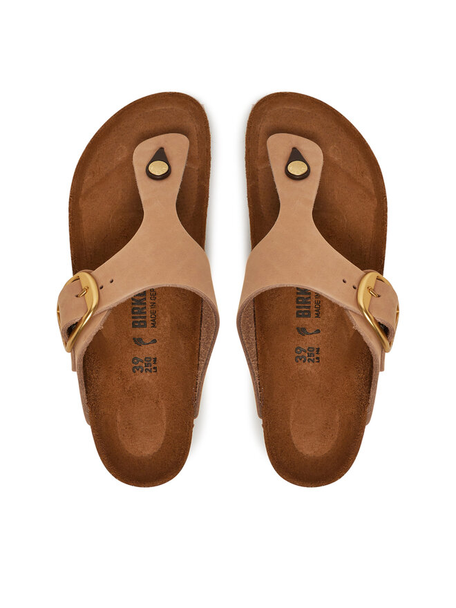 Birkenstock Zehentrenner Birkenstock Gizeh Big Buckle LENB 1024007 Beige