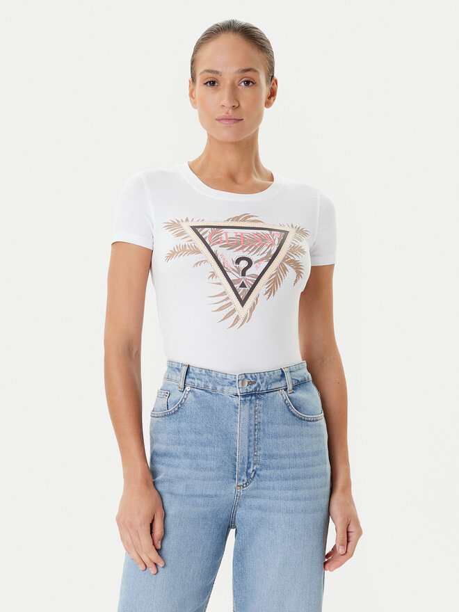Guess Guess Marškinėliai W5YI13 J1314 Balta Regular Fit