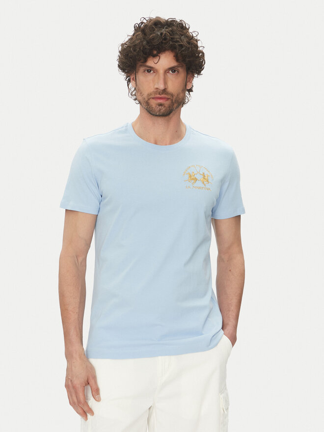 La Martina La Martina Футболка Vernie MAR009 JS206 Блакитний Regular Fit