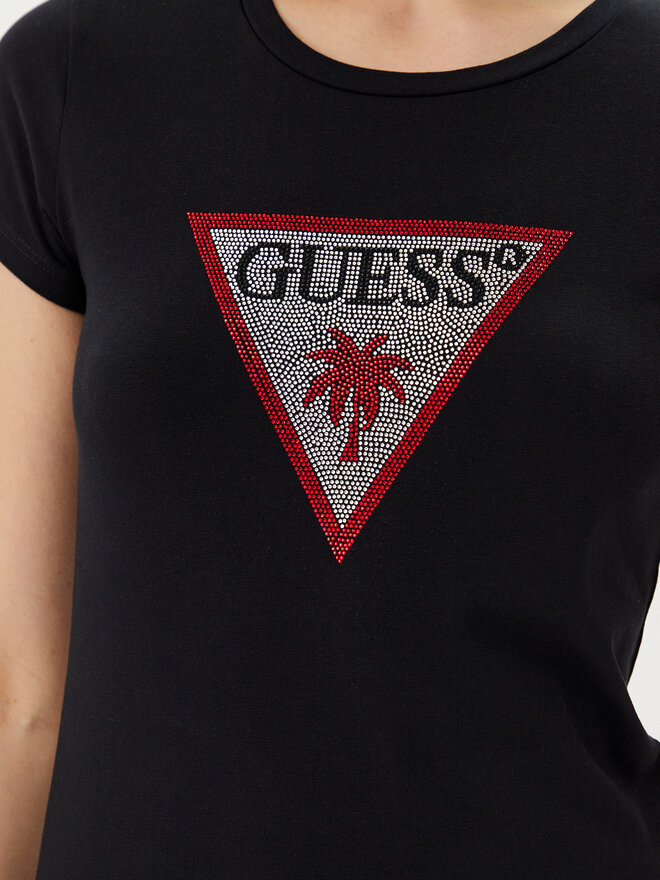 Guess Guess T-Shirt E5GI08 J1314 Μαύρο Slim Fit