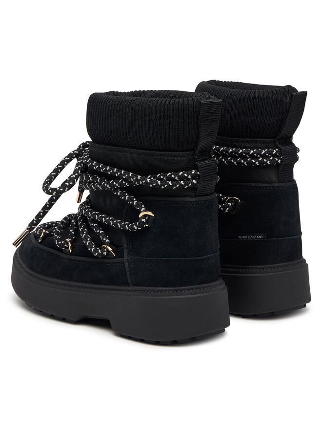 Tommy Hilfiger Schneeschuhe Tommy Hilfiger Lace-Up Water Resist Snow Boot FW0FW09546 Schwarz