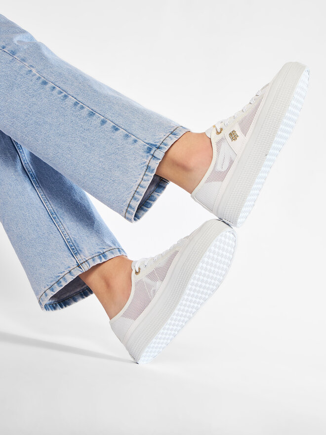 Sneakers Tommy Hilfiger Th Mesh Vulc Sneaker FW0FW05793 Weiß  