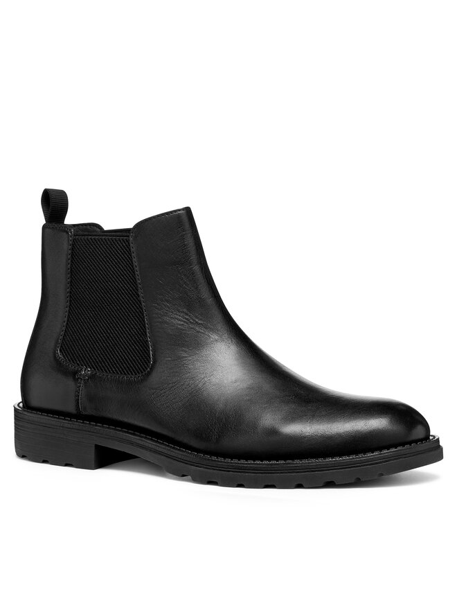 Geox Kotníková obuv s elastickým prvkem Geox U Redclif U56LXB 0003C C9999 Černá