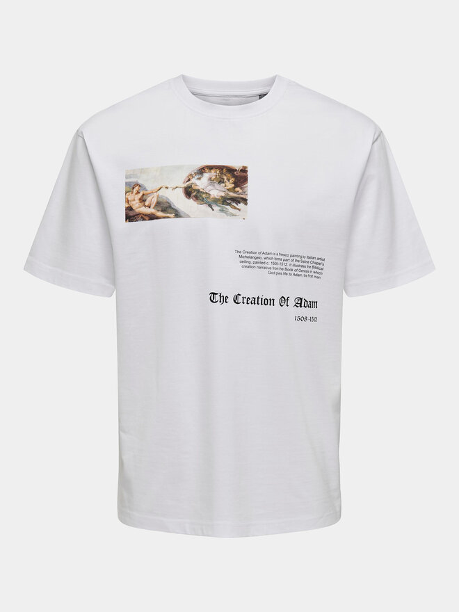 Only & Sons Only & Sons Футболка Apoh 22028207 Білий Relaxed Fit