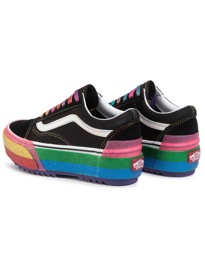 Vans old skool glitter rainbow black discount