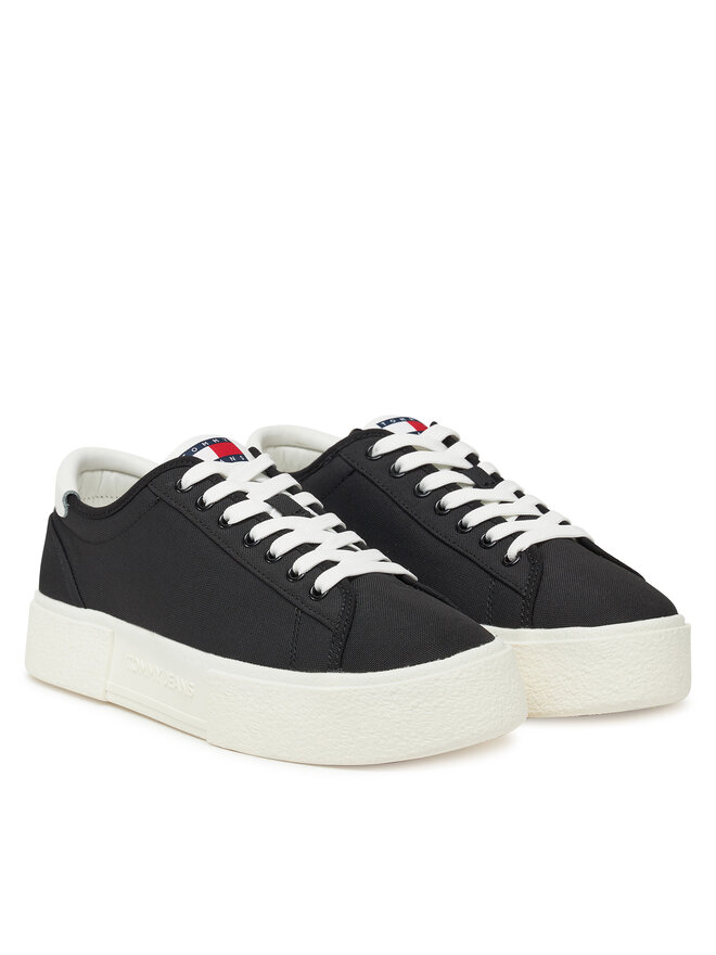 Tommy Jeans Sneakersy Tommy Jeans Tjw Flatform Canvas Sneaker EN0EN02792 Czarny