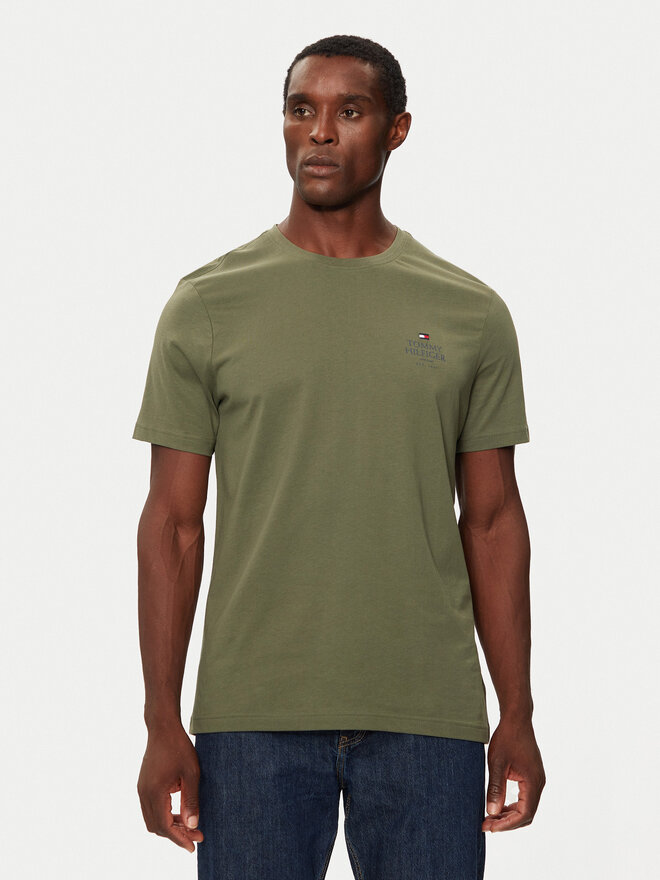 Tommy Hilfiger Tommy Hilfiger Marškinėliai MW0MW36500 Žalia Regular Fit