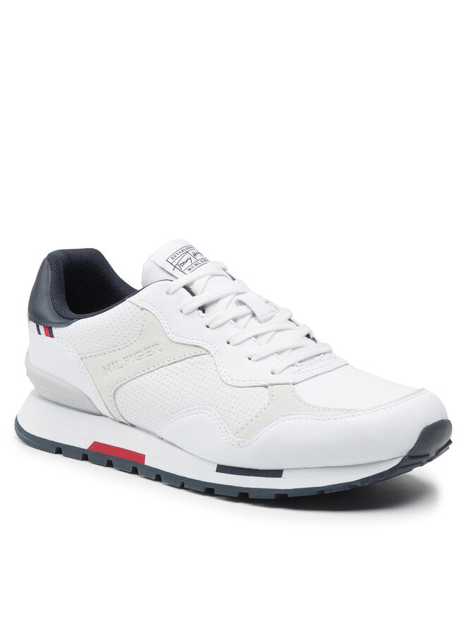 Sneakers Tommy Hilfiger Retro Runner Leather Mix FM0FM03631 WeiB eschuhe