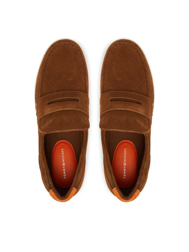 Tommy Hilfiger Halbschuhe Tommy Hilfiger Modern Light Hybrid Suede Loafer FM0FM05786 Braun