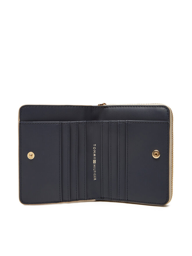 Tommy Hilfiger Μικρό Πορτοφόλι Γυναικείο Tommy Hilfiger Th Distinct Med Za AW0AW17473 Εκρού