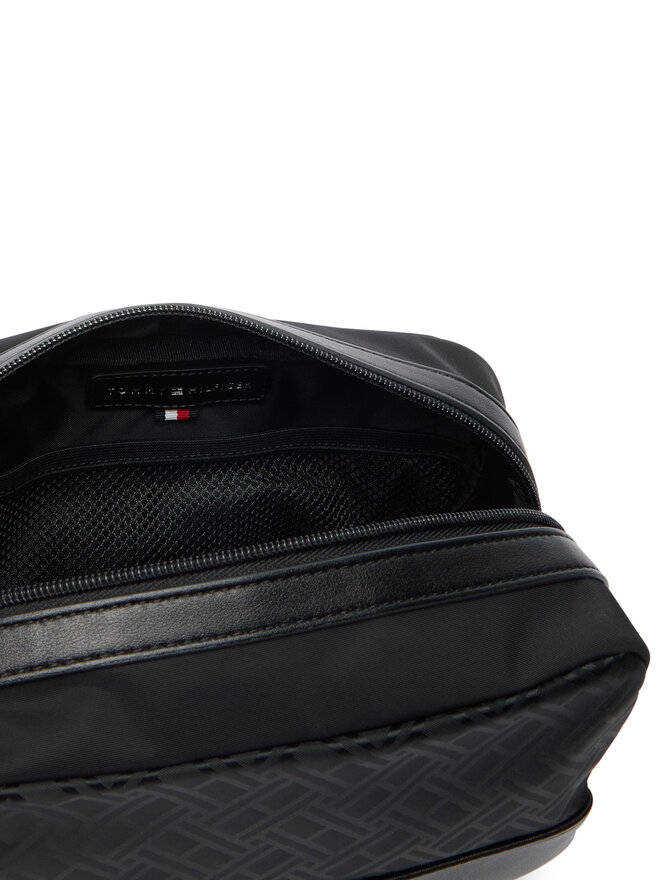 Tommy Hilfiger Kosmetiktasche Tommy Hilfiger Th Nylon Jacquard Washbag AM0AM14508 Schwarz