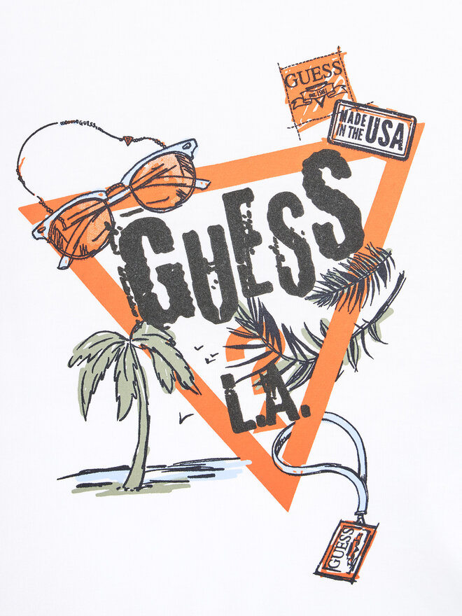 Guess Guess Marškinėliai N5GI05 K8HM4 Balta Regular Fit