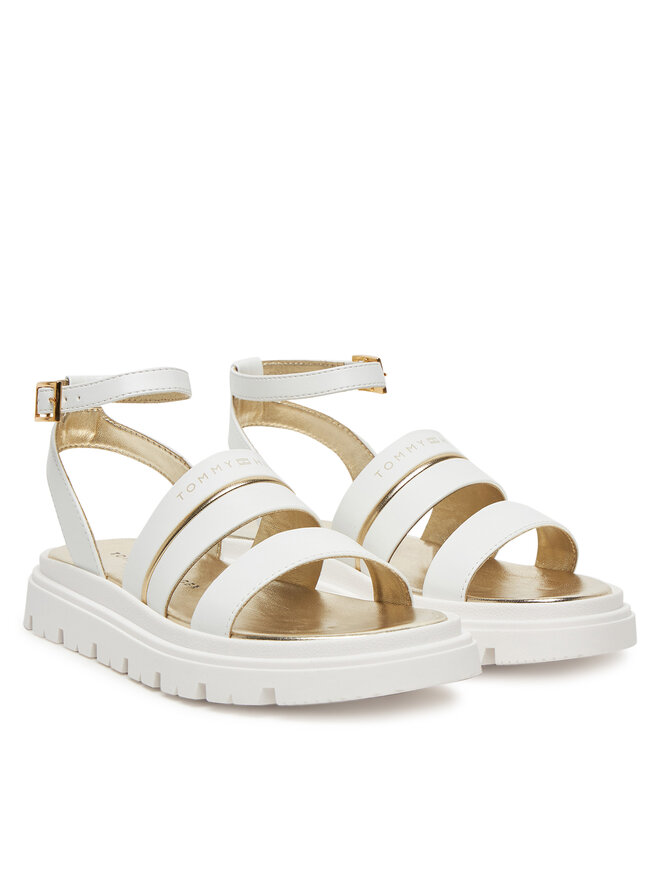 Tommy Hilfiger Sandały Tommy Hilfiger Sandal T4A2-33798-0371 S Biały