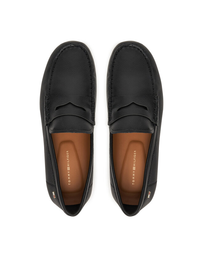 Tommy Hilfiger Mokassins Tommy Hilfiger Flag Leather Driver Loafer FW0FW09350 Schwarz