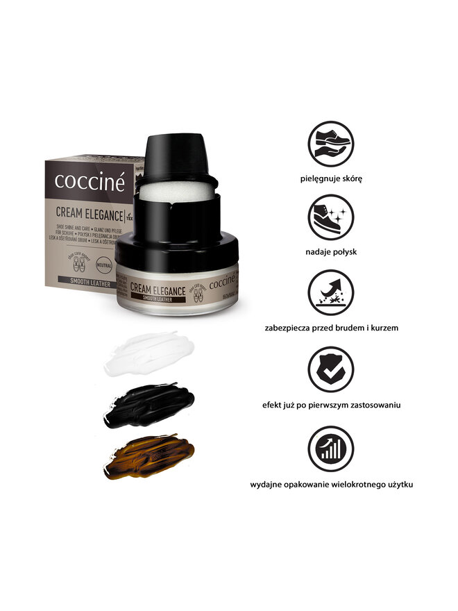 Coccine Krem do obuwia Coccine Cream Elegance 55/26/50/02/A/V7 Czarny