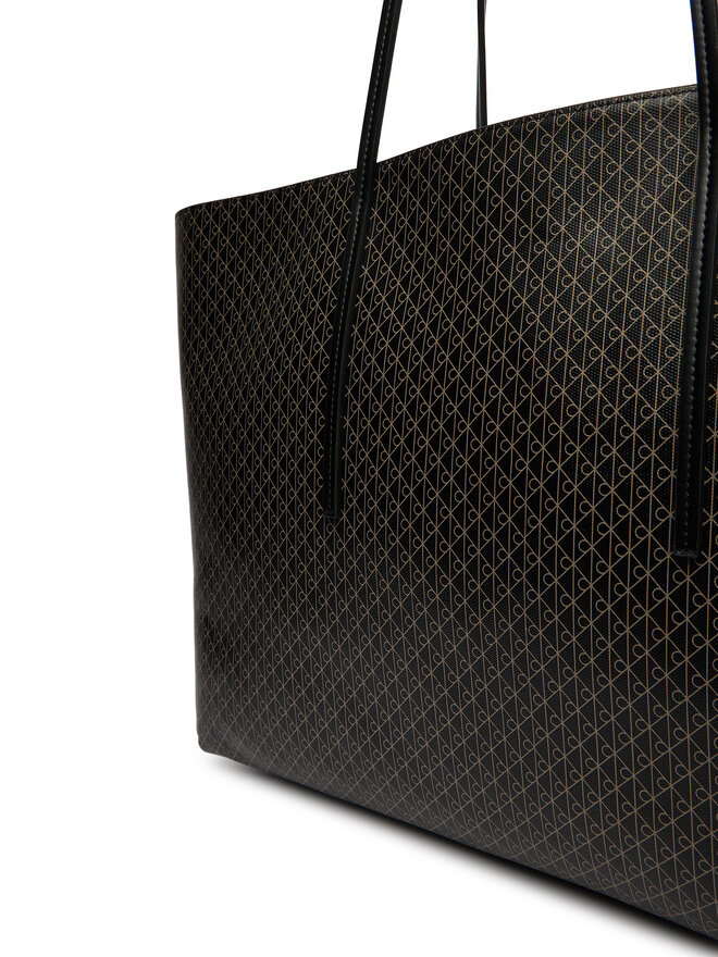 Calvin Klein Handtasche Calvin Klein Emblem Aop Large Tote W/ Pouch LV04F3364G Schwarz