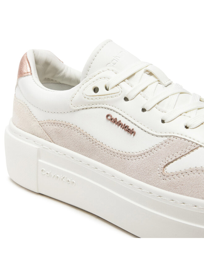 Calvin Klein Αθλητικά Calvin Klein Ff Cupsole Lace Up W/Ml Mix M HW0HW02125 Λευκό