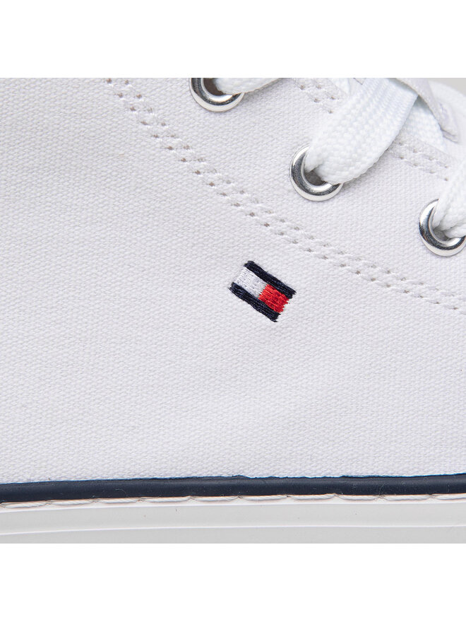 Tommy Hilfiger Teniși Tommy Hilfiger High Top Lace-Up Sneaker T3A4-32119-0890 S Alb