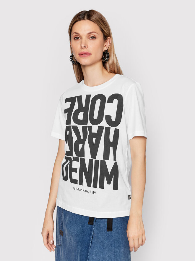 G-Star Raw G-Star Raw Marškinėliai Lyon D21661-4107-110 Balta Regular Fit