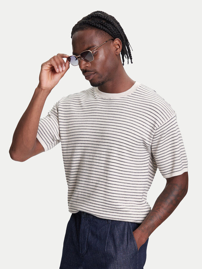 United Colors Of Benetton United Colors Of Benetton Marškinėliai 1195K109V Smėlio Relaxed Fit