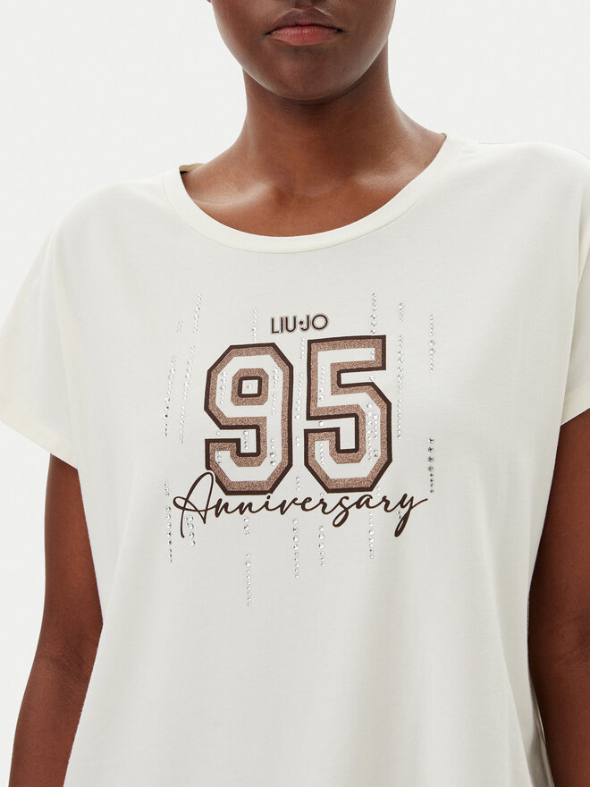 Liu Jo Sport Liu Jo Sport T-shirt TA5268 JS005 Écru Regular Fit