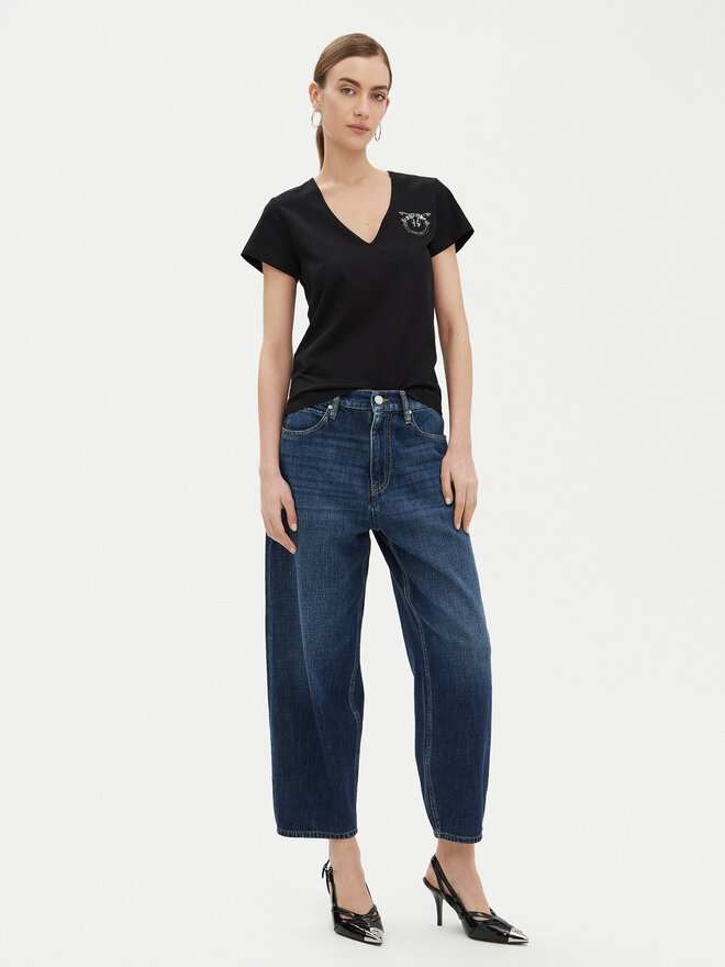 PINKO PINKO Póló 100372 A24E Fekete Regular Fit