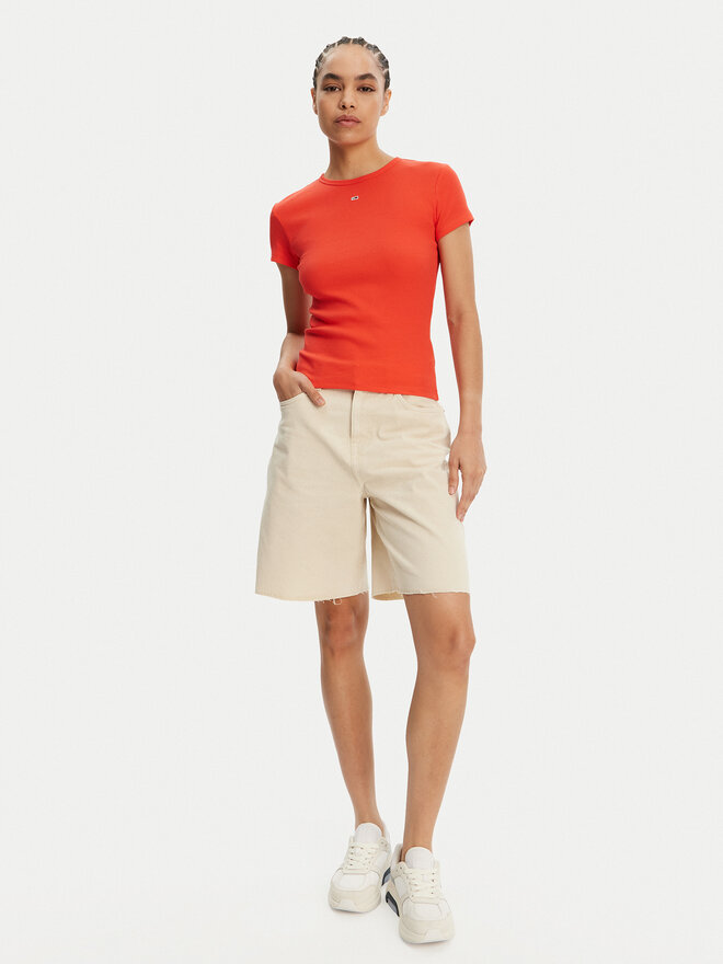Tommy Jeans Tommy Jeans Marškinėliai Essential DW0DW17383 Oranžinė Slim Fit