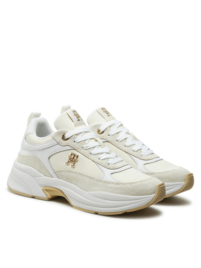 Tommy Hilfiger Sneakersy Tommy Hilfiger Th Chunky Feminine Runner FW0FW08616 Écru