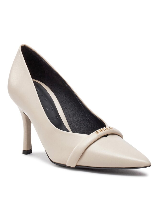 Furla Pantofi cu toc subțire Furla Core Decollete T.90 YG59FCD-X30000-1704S-10074100 Écru