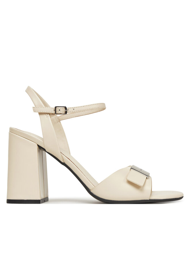 Calvin Klein Sandalen Calvin Klein Heel Sandal 85 W/Ck Hw - Lth HW0HW02485 Écru
