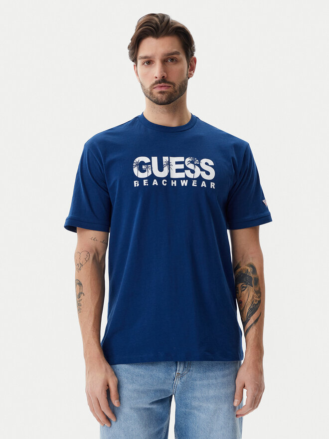 Guess Guess Marškinėliai F5GI11 I3Z14 Mėlyna Oversize