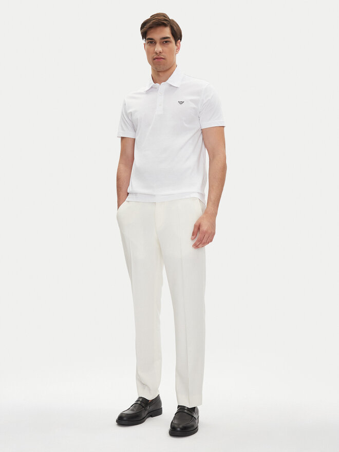 Emporio Armani Emporio Armani Polo marškinėliai EM000571 AF12331 U0002 Balta Regular Fit