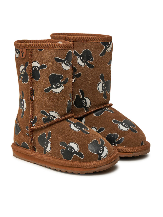 EMU Australia Cizme de zăpadă EMU Australia Shaun The Sheep Print K13107 Maro
