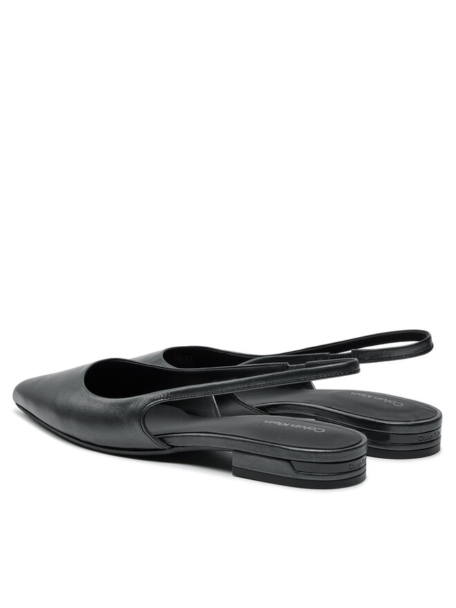 Calvin Klein Sandały Calvin Klein Flat Slingback Pump Pearl HW0HW02120 Czarny