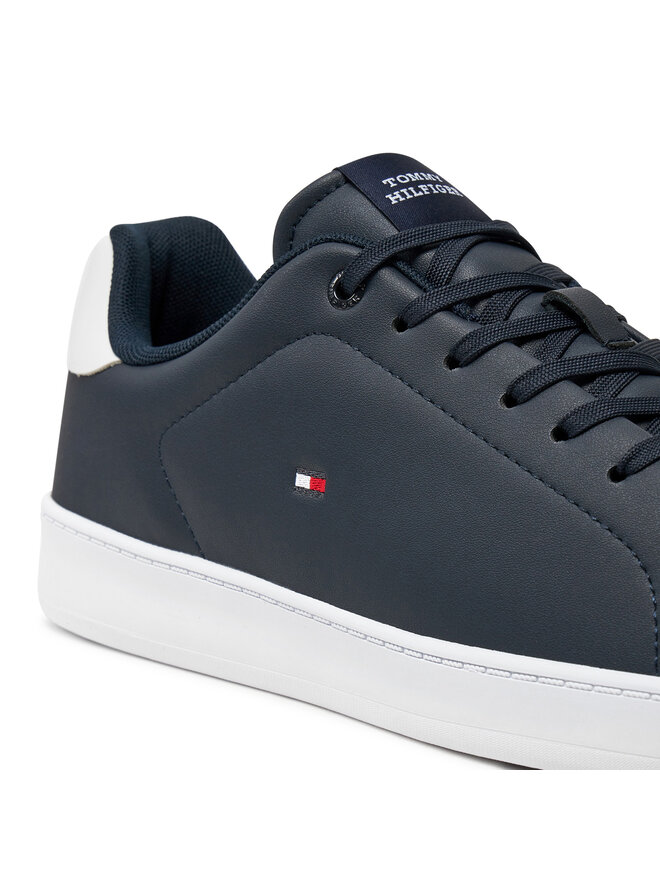 Tommy Hilfiger Sneakersy Tommy Hilfiger Court Cupsole Leather Flag FM0FM05451 Granatowy