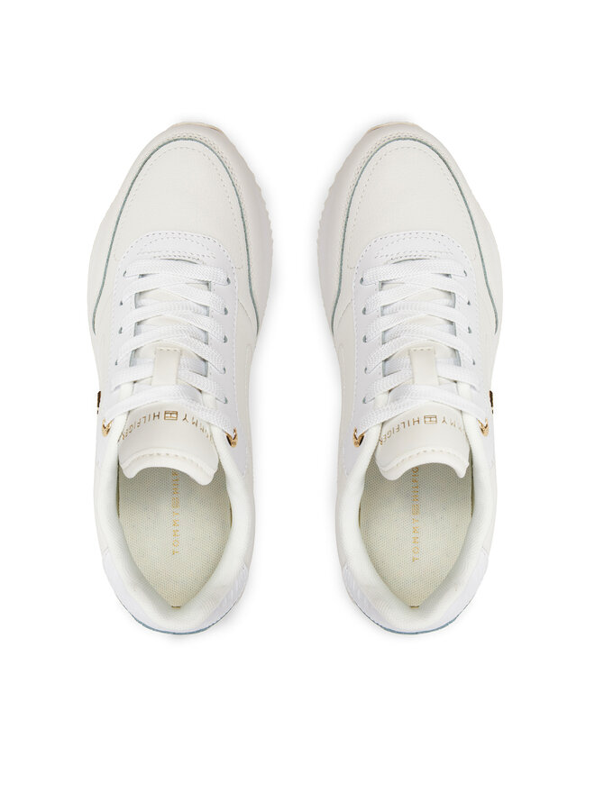 Tommy Hilfiger Sneakersy Tommy Hilfiger Elevated Essent Runner Monogram FW0FW08285 Biela