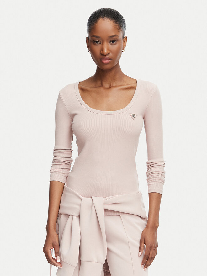 Guess Guess Bluse V4BP07 K8RT2 Rosa Slim Fit