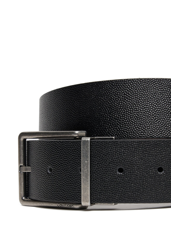 Calvin Klein Moški pas Calvin Klein Warmth Buckle 40Mm Rev/Adj LV04D7048G Črna