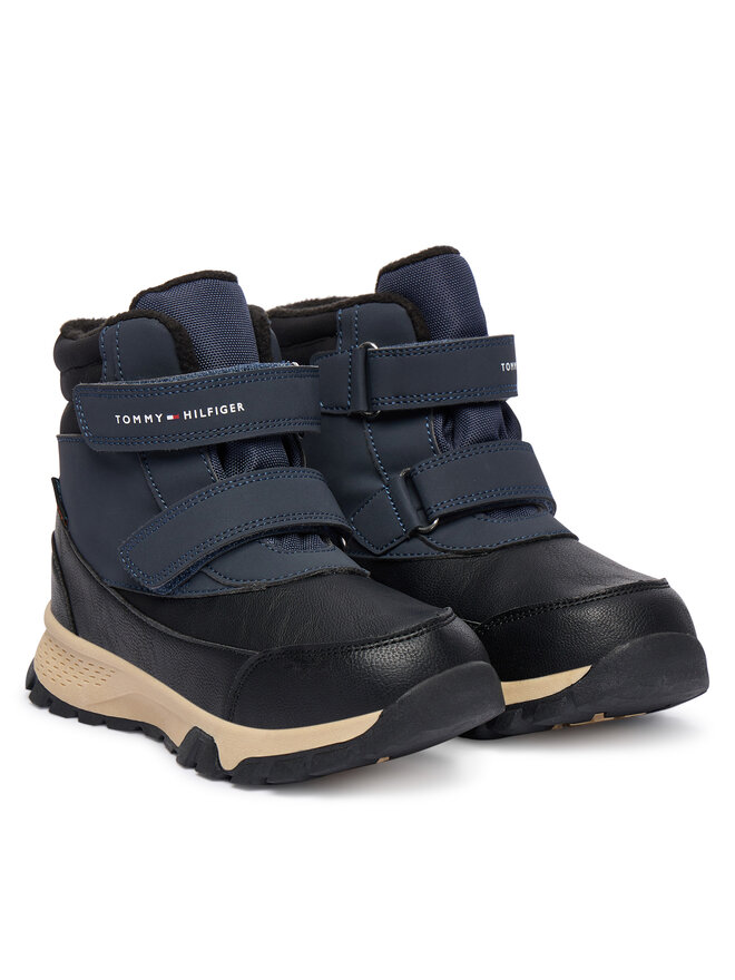 Tommy Hilfiger Stivali da neve Tommy Hilfiger Velcro Bootie T1X5-34134-1592 S Nero